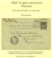 Càd PARIS 81 / R. DES CAPUCINES Sur Entier à 10c. Pour Hobart (Tasmanie). 1897. Rare Destination. - TB. - 1877-1920: Periodo Semi Moderno