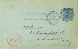 Càd EXPOSon UNIVlle / POSTE TELEGRAPHE Sur Entier 15c Pour Londres. Au Recto, Càd D'arrivée. 1878. - TB / SUP. - R. - 1877-1920: Periodo Semi Moderno