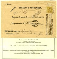 Càd PARIS / R. DE STRASBOURG / N° 92 Sur Valeurs à Recouvrer Recommandées Pour L'Allemagne. 1883. - TB / SUP. - R. - 1877-1920: Periodo Semi Moderno