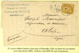 Càd MARSEILLE / B.M. / N° 92 Sur Lettre Pour Alep. 1882. - TB. - 1877-1920: Periodo Semi Moderno