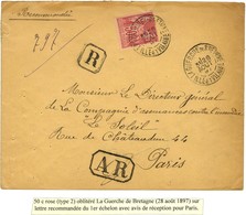 Càd LA GUERCHE DE BRETAGNE / ILLE ET VILAINE / N° 98 Sur Lettre Recommandée Au 1er échelon Avec AR. 1897. - TB / SUP. - 1877-1920: Semi Modern Period