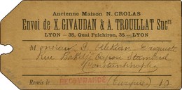 Càd LYON PREFECTURE  / RHONE / N° 98 Sur étiquette Recommandée Pour Constantinople. 1898. - TB. - 1877-1920: Période Semi Moderne