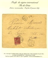 Càd NICE / PLACE GARIBALDI / N° 98 Sur Lettre Recommandée Pour La Sude (Ile De Crête). 1901. - TB. - R. - 1877-1920: Periodo Semi Moderno