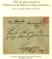 Càd LYON / LES TERREAUX / N° 104 Sur Lettre Recommandée Pour Singapour. 1902. - TB. - R. - 1877-1920: Periodo Semi Moderno