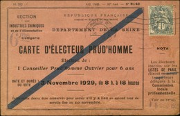Càd / N° 107 Sur Carte D'électeur. 1921. - TB. - 1921-1960: Moderne