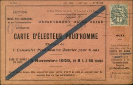 Càd / N° 107 Sur Carte D'électeur. 1921. - TB. - 1921-1960: Periodo Moderno