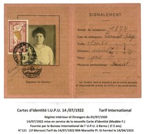 Càd MARSEILLE / PL. ST FERREOL / N° 121 Sur Carte D'identité UPU 12/04/1923. - TB / SUP. - RR. - 1921-1960: Moderne