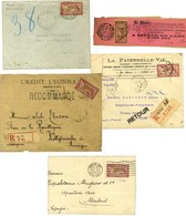 Lot De 5 Lettres Affranchies Au Type Merson (N° 121). - TB. - 1921-1960: Modern Period