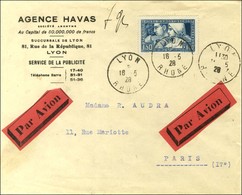 Càd LYON / N° 252 Sur Lettre Par Avion. 1928. - SUP. - 1921-1960: Periodo Moderno