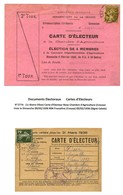 Lot De 2 Cartes D'électeur Affranchies Avec Semeuse N° 277A Et 278. - TB. - 1921-1960: Periodo Moderno