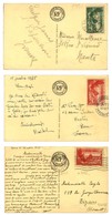 Lot De 3 Cartes Affranchies Avec N° 354 Et 355. - TB. - 1921-1960: Modern Period