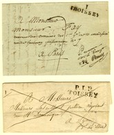 Lot De 2 Lettres : 1 / THOISSEY 1818 Et P. 1. P. / TOISSEY 1825. - SUP. - Autres & Non Classés