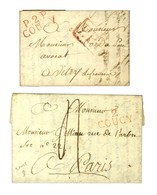 Lot De 2 Lettres : 2 / COUCY Rouge 1819 Et P. 2. P. / COUCY Rouge 1820. - SUP. - Autres & Non Classés