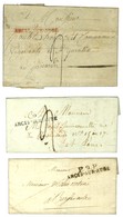 Lot De 3 Lettres De ARCIS-SUR-AUBE : 1 PD Rouge An 11, 1 PD 1814 Et 1 PP Avec Texte Non Daté. - SUP. - Other & Unclassified