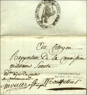 Lettre Avec Texte Daté De Chateaurenard An 7 Adressée En Franchise à Montpellier. Au Verso, Cachet Révolutionnaire Illus - Altri & Non Classificati