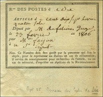 Bordereau De Dépôt Au Bureau Des Postes De Diè Le 23 Février 1806. - TB. - Altri & Non Classificati