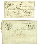 Lot De 2 Lettres : P. 25. P. / ROMANS Sur Lettre Avec Texte Daté De Bourg De Péage 1825 Et P. 25. P. / NIONS Dateur A 18 - Altri & Non Classificati