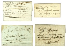 Lot De 4 Lettres De Lombez : 1 PD 1807, Idem 1814, Idem 1826 Et PP 1810. - SUP. - Altri & Non Classificati