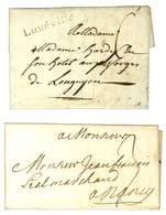 Lot De 2 Lettres : Lettre Avec Texte Daté De Lunéville Pour Nancy 1707 Et LUNEVILLE (L N° 4) 1790. - SUP. - Autres & Non Classés