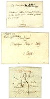 Lot De 3 Lettres : 52 / SARREBOURG Rouge 1817, P. 52. P. / SARREBOURG 1814 Et P. 52. P. / SARREBOURG 1823. - SUP. - Other & Unclassified