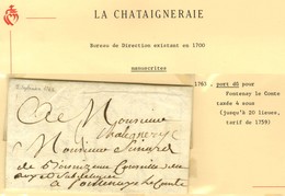 Lot De 23 Marques Postales Et Oblitérations De La Châtaigneraie. - B / TB. - Altri & Non Classificati