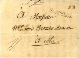 SOSPELLO Rouge + P.P. Rouge Sur Lettre Avec Texte Daté Pour Nice. 1842. - SUP. - Other & Unclassified