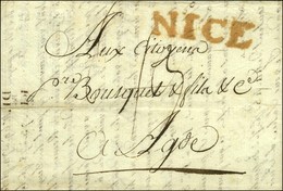 NICE (grand Modèle) Rouge Sur Lettre Avec Texte Daté Du 25 Février 1793 Pour Agde Comprenant Un Connaissement. - SUP. - Andere & Zonder Classificatie