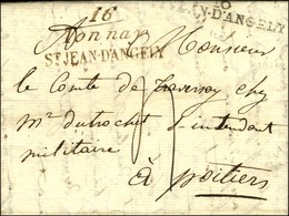 Cursive 16 / Tonnay / ST JEAN D'ANGELY  Brun + 16 / ST JEAN D'ANGELY. 1829. - TB / SUP. - R. - 1801-1848: Voorlopers XIX