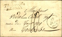 Cursive 26 / Thiberville / BERNAY Sur Lettre Pour Toulouse, Dateur A. 1828. - TB / SUP. - R. - 1801-1848: Voorlopers XIX