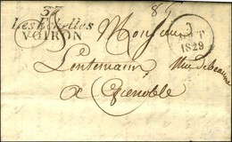 Cursive 37 / Les Echelles / VOIRON Sur Lettre Pour Grenoble, Dateur A. 1829. - SUP. - R. - 1801-1848: Precursori XIX