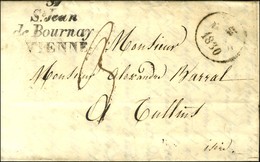 Cursive 37 / St Jean / De Bournay / VIENNE Sur Lettre Pour Tullins, Dateur A. 1830. - TB / SUP. - RR. - 1801-1848: Precursori XIX