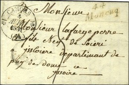 Cursive 44 / Moncuq + Càd T 12 CAHORS (44) Sur Lettre Pour Issoire. 1831. - TB / SUP. - R. - 1801-1848: Voorlopers XIX