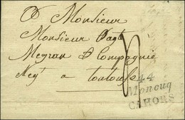 Cursive 44 / Moncuq / CAHORS Sur Lettre Pour Toulouse, Au Verso Dateur A. 1829. - TB. - R. - 1801-1848: Voorlopers XIX