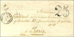 Cursive 48 / Agon + Taxe 25 DT Sur Lettre Pour Paris. 1853. - TB / SUP. - R. - 1801-1848: Précurseurs XIX