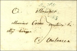 Cursive Bleue 48 / Briquebec / VALOGNES Sur Lettre Pour Coutances. 1820. - TB. - RR. - 1801-1848: Precursori XIX