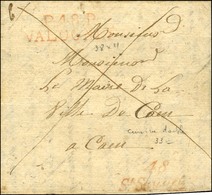 Cursive Rouge 48 / St Sauveur + P. 48. P. / VALOGNE Rouge Sur Lettre Avec Texte Daté De Casteville. 1824. - TB. - R. - 1801-1848: Precursors XIX