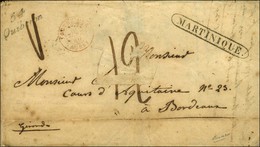 MARTINIQUE Encadrée Sur Lettre De La Martinique Pour Bordeaux, MP D'entrée 54 / Quiberon Et Càd Rouge D'entrée OUTRE MER - 1801-1848: Precursors XIX