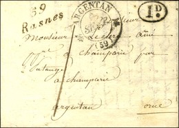 59 / Rasnes Càd T 12 ARGENTAN (59) Sur Lettre Locale. 1832. - SUP. - 1801-1848: Precursors XIX