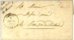 Cursive 64 / Conchez / De Béarn + P.P. Rouge Càd T 14 GARLIN (64). 1847. - TB / SUP. - 1801-1848: Precursori XIX