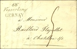 Cursive 66 / Vesserling / CERNAY Sur Lettre Pour Châtillon. 1819. - SUP. - R. - 1801-1848: Precursors XIX