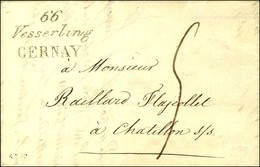Cursive 66 / Vesserling / CERNAY Sur Lettre Pour Châtillon. 1819. - SUP. - R. - 1801-1848: Precursori XIX