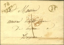 Cursive Bleue-verte 78 / Fayence + Taxe 1 Décime Et Càd T 12 FAYENCE. 1834. - TB. - R. - 1801-1848: Precursors XIX