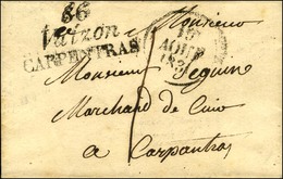 Cursive 86 / Vaizon / CARPENTRAS Sur Lettre Locale Taxée 1. Dateur A. 1831. - TB / SUP. - 1801-1848: Precursors XIX