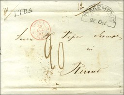 Càd BREMEN Sur Lettre Pour Reims, Càd D'entrée Rouge 6 TOUR-T 6 / GIVET (Noël N° 1896). 1841. - TB / SUP. - 1801-1848: Voorlopers XIX