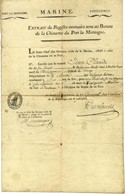 Extrait Du Registre Mortuaire Tenu Au Bureau De La Chiourme Du Port La Montagne (NR De Toulon) Daté Le 27 Germinal An 3. - 1801-1848: Voorlopers XIX