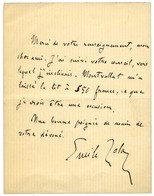 ZOLA Émile (1840-1902), écrivain. - Andere & Zonder Classificatie