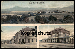 ALTE POSTKARTE WEBERSCHAN FRANZ MATKAY BAHNHOF Brvany Saaz Sudeten Sudetengau Station Gare Ceska Republika Czech Cpa AK - Sudeten