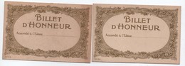 Ecole/2 Billets D'Honneur Vierges/Accordé à L'Eléve.../N° 53/Impression Dorée /Vers 1940-45       CAH180 - Diploma & School Reports