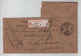 Manchon En Franchise Recommandée Procédé De Poursuite C.Gent 9/1/1914 V.Laethem S T Martin Retour Expéditeur AP2059 - Franchise