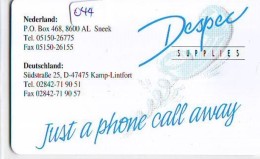 NEDERLAND CHIP TELEFOONKAART CRE 044 * Despec Supplies * Telecarte A PUCE PAYS-BAS * ONGEBRUIKT MINT - Private